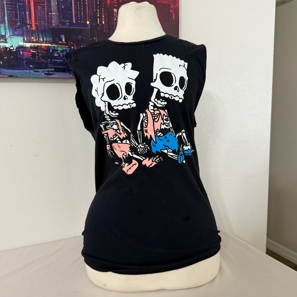 Black Graphic Tank Top